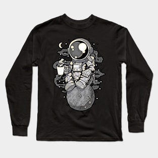 Astronaut Coffee • Funny And Cool Sci-Fi Cartoon Drawing Design Great For Any Occasion And For Everyone Long Sleeve T-Shirt